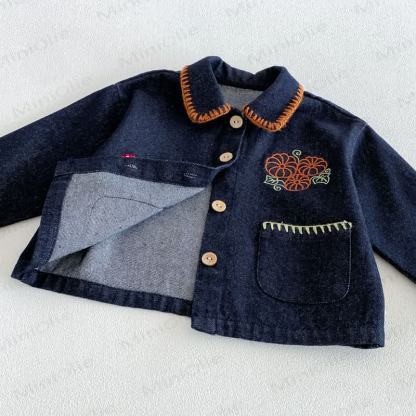 Baby Toddler Girl Mushroom Denim Jacket - image 8