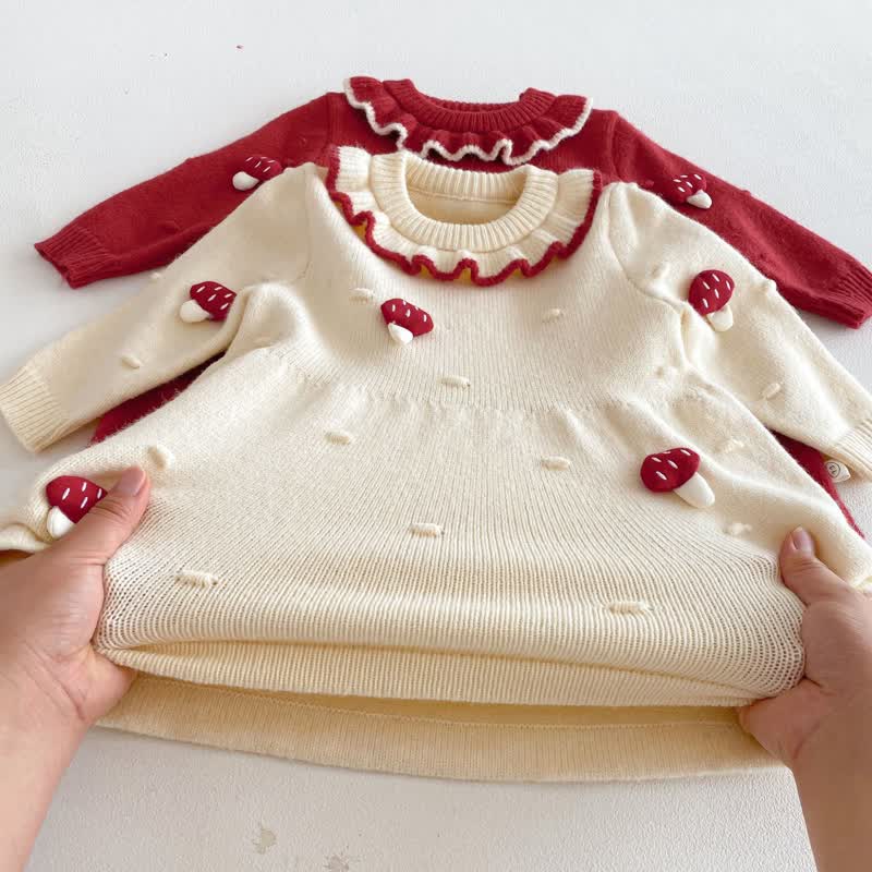Baby Toddler Ruffle Collar Mushroom Dress - image 6