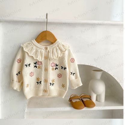 Toddler Girl Floral Ruffle Collar Outerwear - image 2