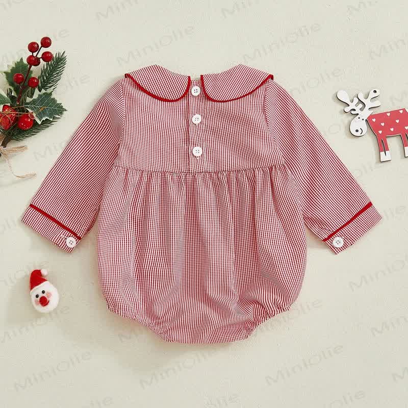 Baby Christmas Stripe Smocked Bodysuit - image 2