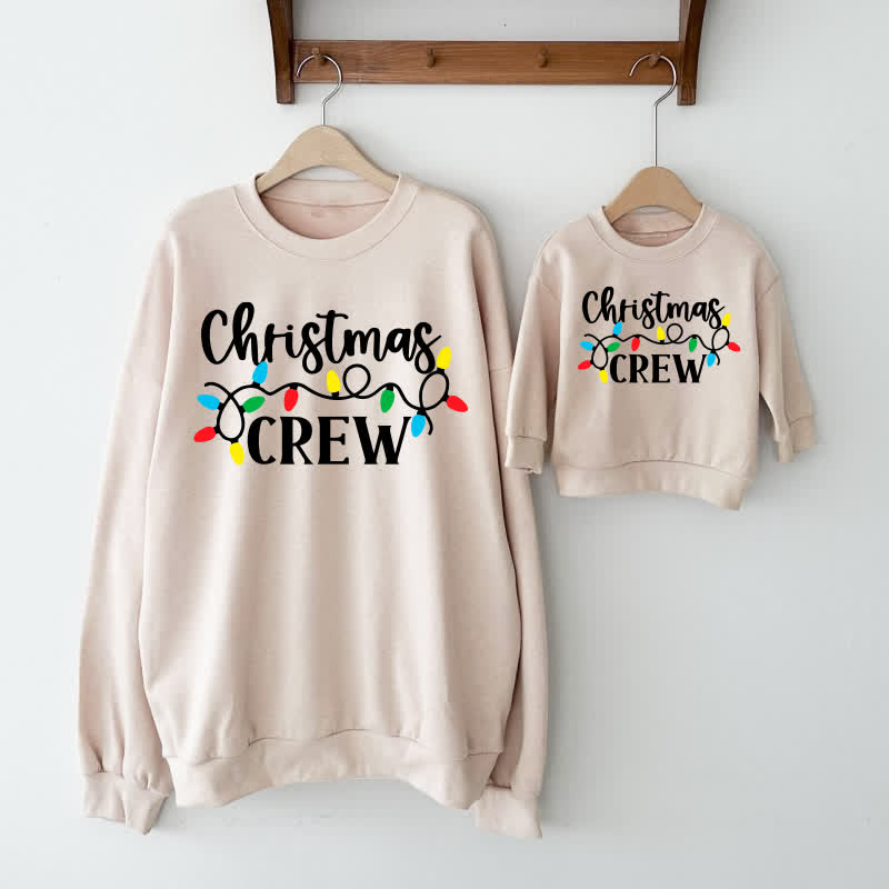 CHRISTMAS CREW Beige Family Sweatshirt - image 1