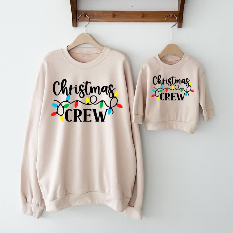 CHRISTMAS CREW Beige Family Sweatshirt - image 1