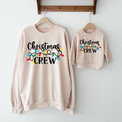 CHRISTMAS CREW Beige Family Sweatshirt - image 1