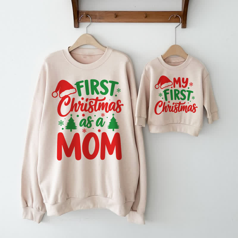 FIRST CHRISTMAS AS A DAD/MOM Daddy/Mommy and Me Sweatshirt - image 2