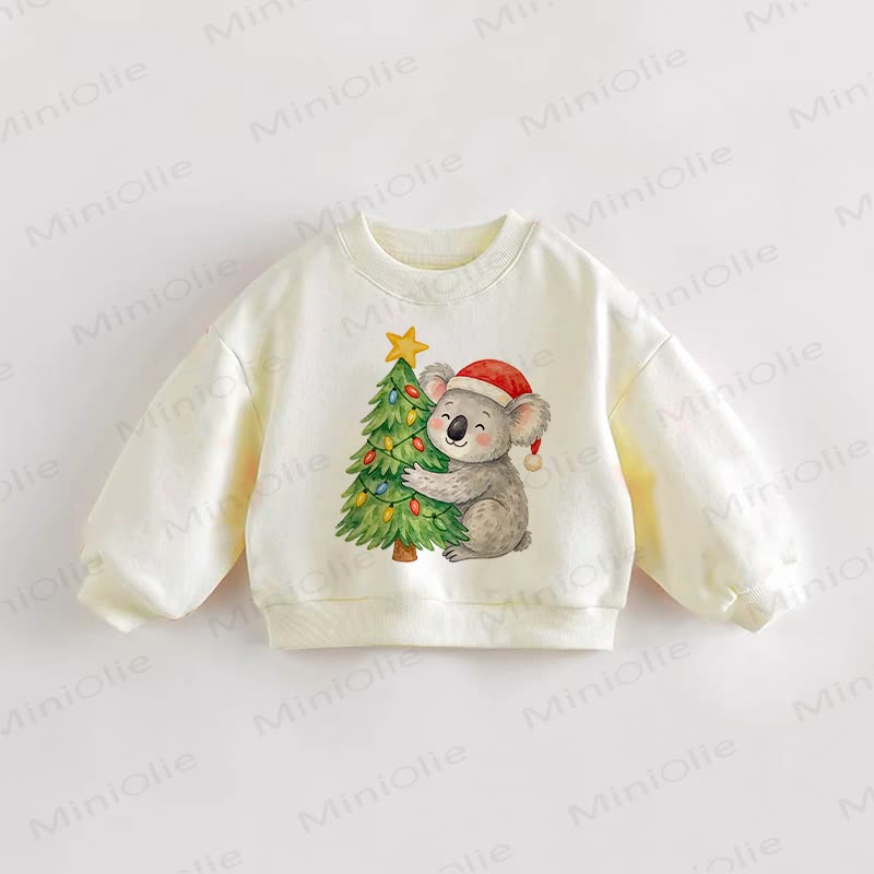 Baby Toddler Christmas Tree Koala Cream Sweatshirt - Cream - 3-5T - image 1