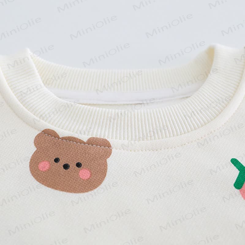 Baby Girl Fleece Printed Top and Bear Overalls Set with Bag - image 9