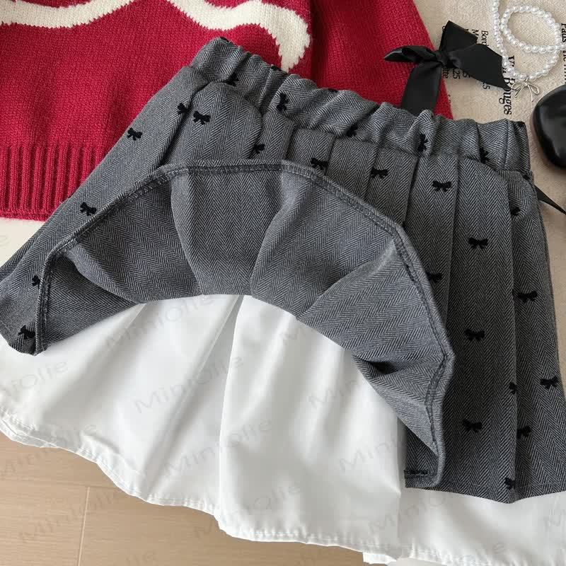 Toddler Girl Bow Knit Sweater and Pleated Skirt 2-piece Set - image 4