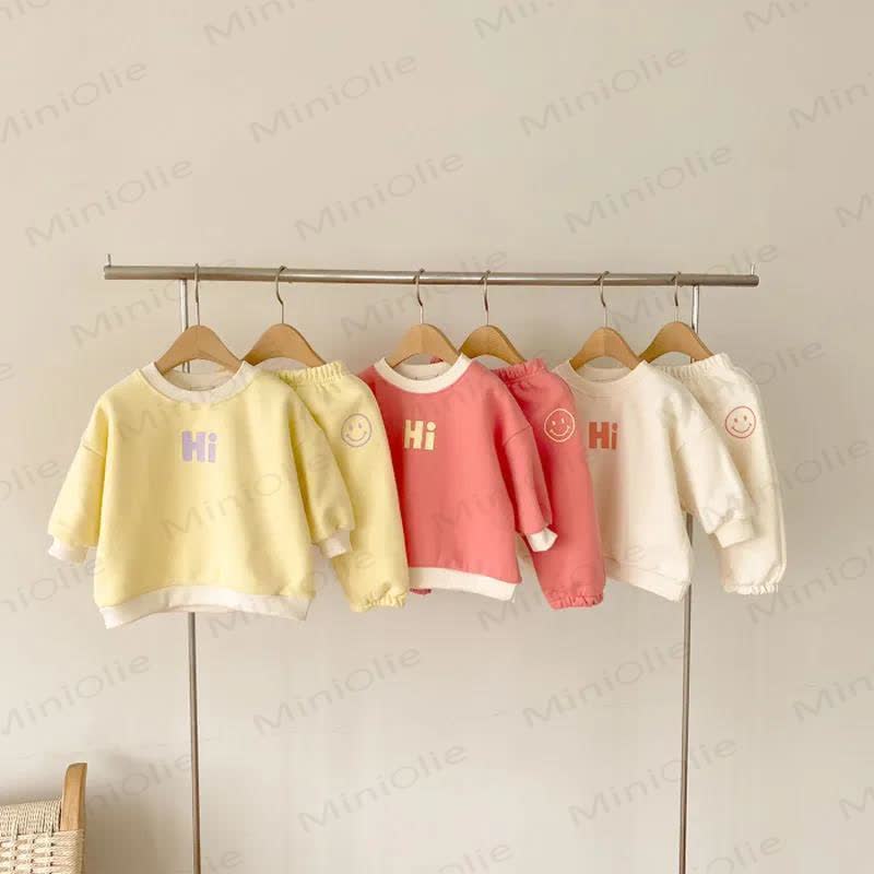 HI Toddler Happy Face Print Sweatshirt and Jogger 2-piece Set - image 8