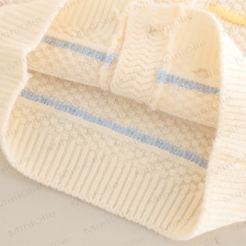 Toddler Girl Rainbow Knit Cardigan and Denim Pants 3-piece Set - image 8