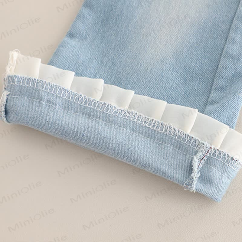 Toddler Girl Rainbow Knit Cardigan and Denim Pants 3-piece Set - image 16