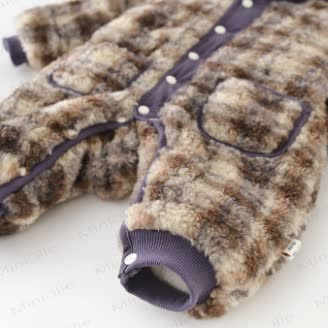 Baby Plaid Fleece Lined Hooded Romper with Bag - image 10