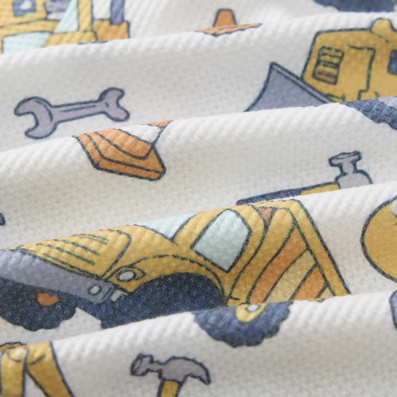 Baby White Construction Vehicle Print Waffle 2-piece Set - image 8