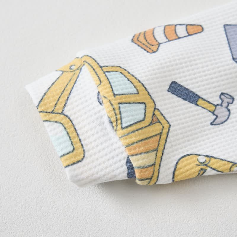 Baby White Construction Vehicle Print Waffle 2-piece Set - image 4