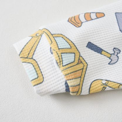 Baby White Construction Vehicle Print Waffle 2-piece Set - image 4