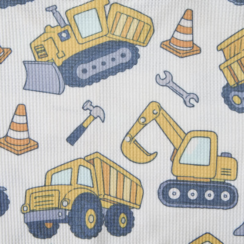 Baby White Construction Vehicle Print Waffle 2-piece Set - image 7