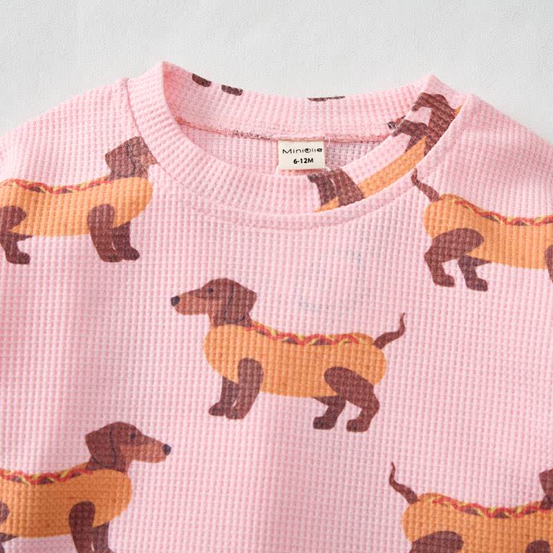 Baby Pink Dachshund Waffle 2-piece Set - image 2