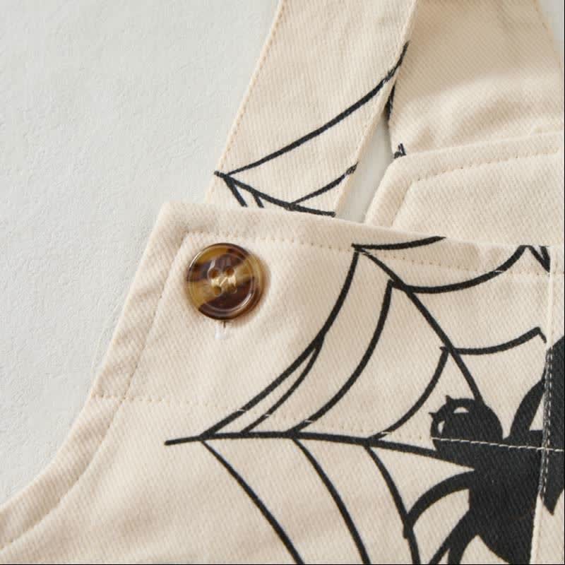 Baby Toddler Spider Web Beige Overalls - image 3