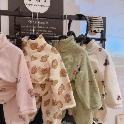 Toddler Cartoon Print Zip Up Winter 2-piece Set - image 6