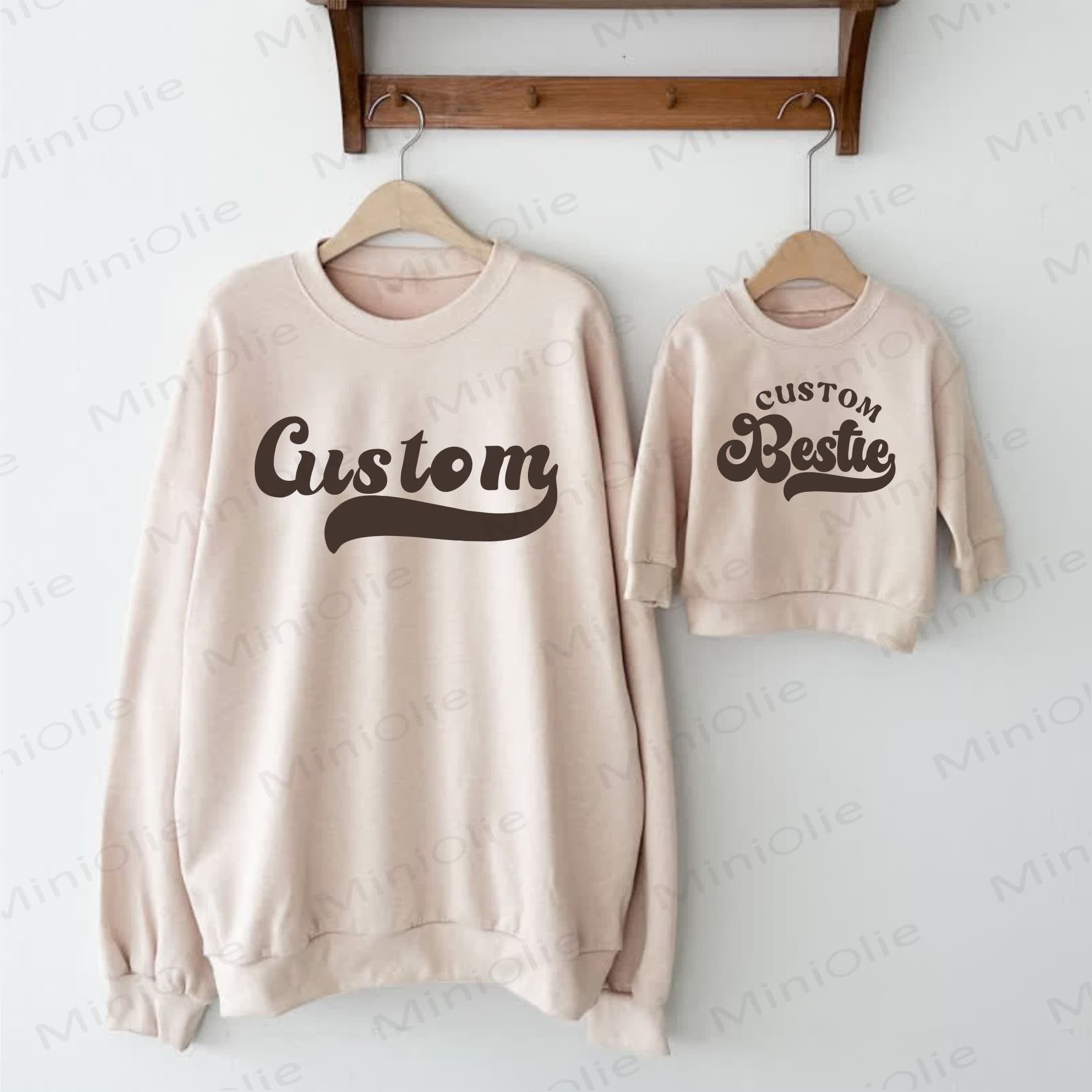 Name Customize Beige Family Sweatshirt - Beige - Adult Sweatshirt: XL - image 1