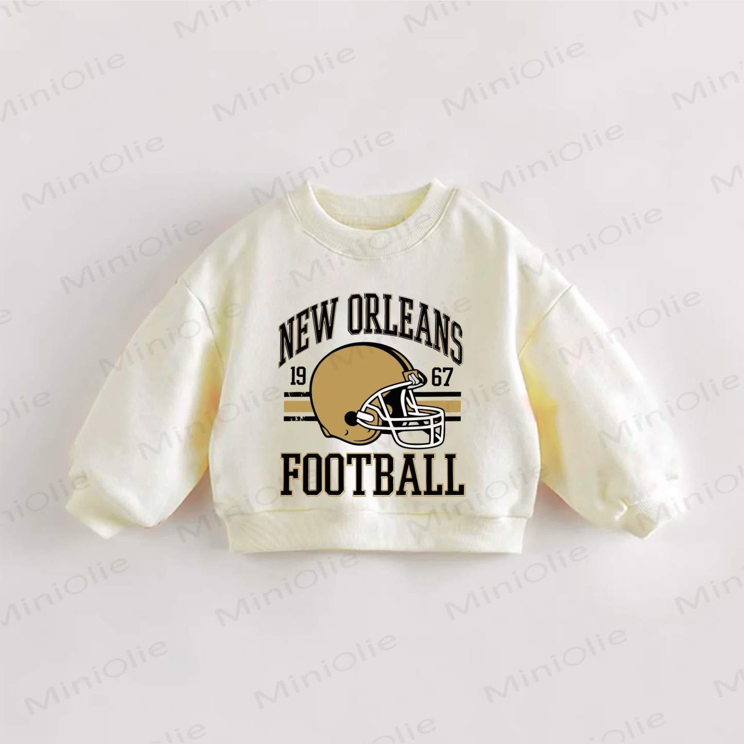 NEW ORLEANS FOOTBALL Baby Toddler Football Helmet Cream Sweatshirt - Cream - 3-5T - image 1