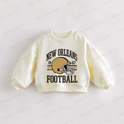 NEW ORLEANS FOOTBALL Baby Toddler Football Helmet Cream Sweatshirt - Cream - 3-5T - image 1