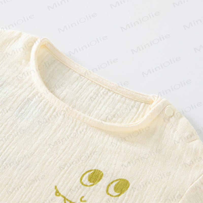Baby Cartton Applique Gauze Long Sleeve 2-piece Set - image 12