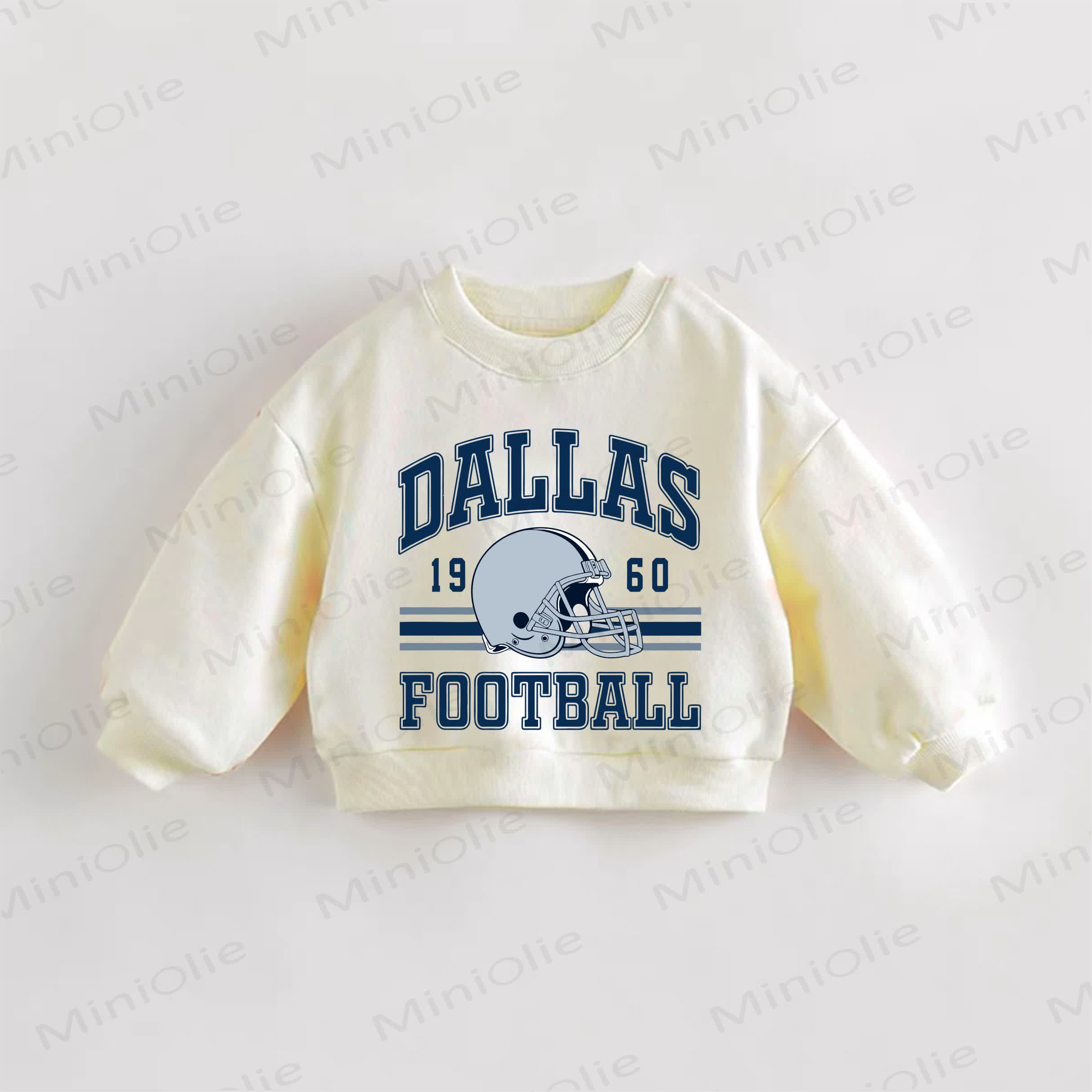 DALLAS FOOTBALL Baby Toddler Football Helmet Cream Sweatshirt - Cream - 3-5T - image 1