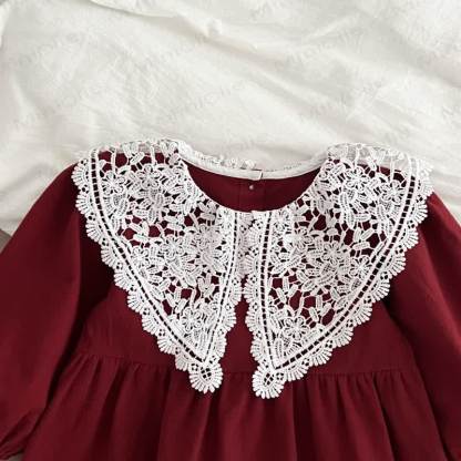 Toddler Girl Christmas Collar Long Sleeve Dress - image 4