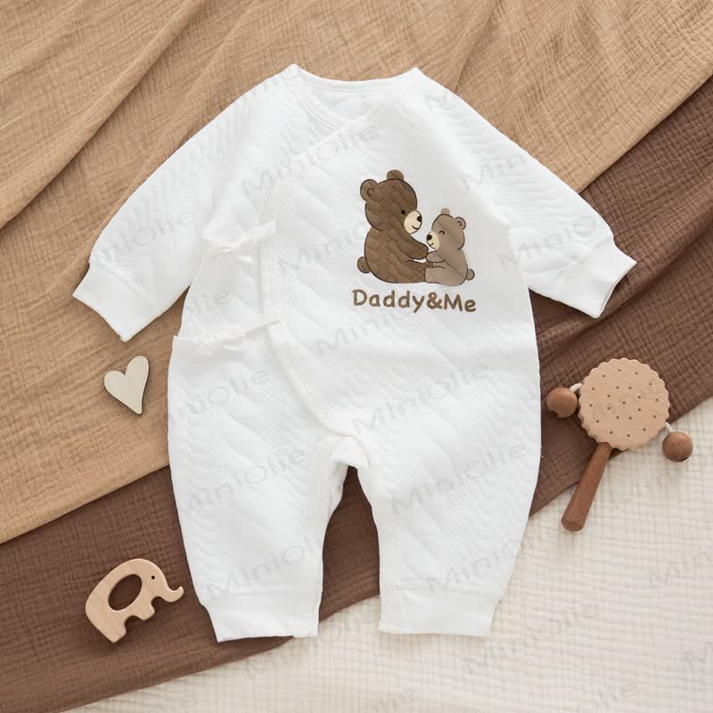Baby Quilted Bear Long Sleeve Onesie - White 2 Bears - 18-24M - image 8