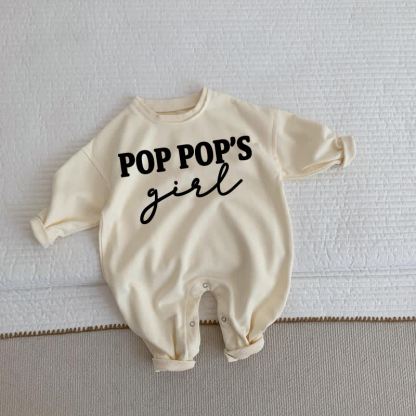 POP POP'S GIRL Baby Toddler Beige Romper - Beige - 2-3T - image 1