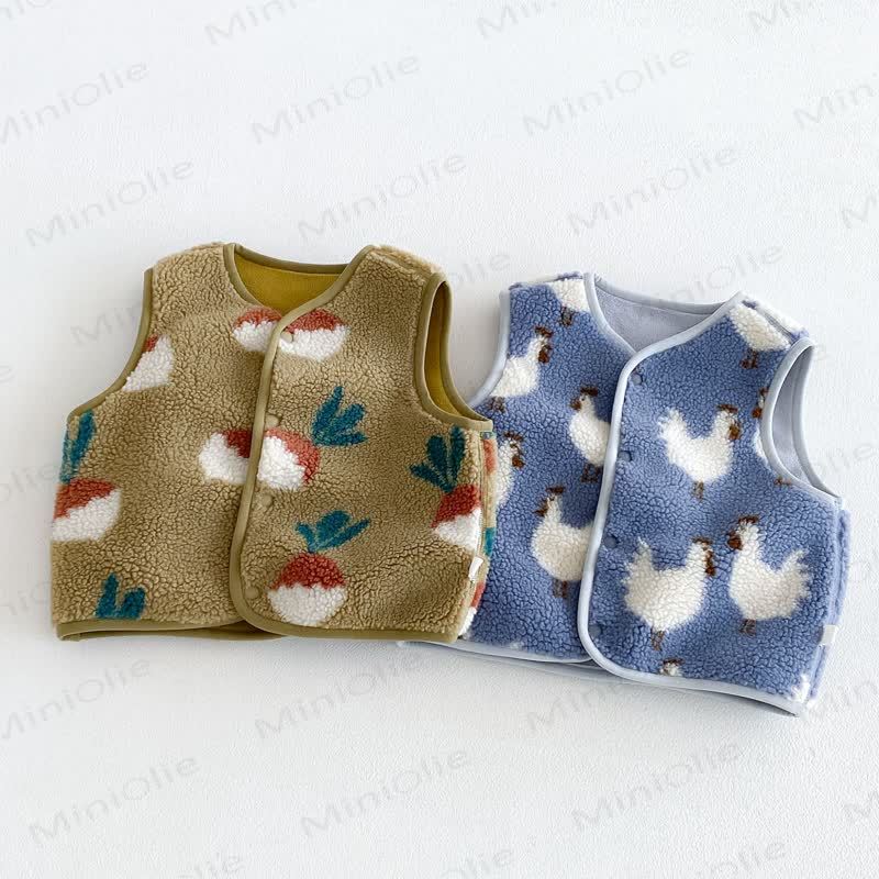 Baby Toddler Animal Sherpa Vest or Long Sleeve Top - image 8