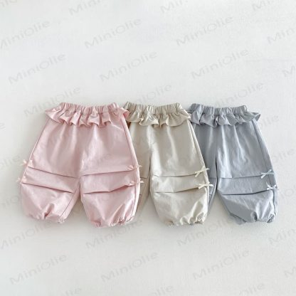 Toddler Girl Soft Bow Ruffle Pants - image 1