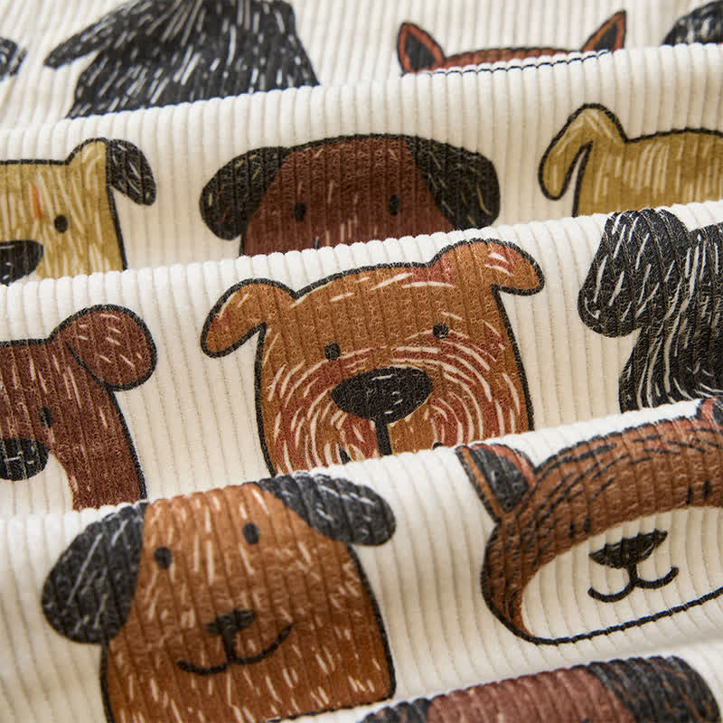 Baby Toddler Cartoon Dog Print Beige Overalls - image 8