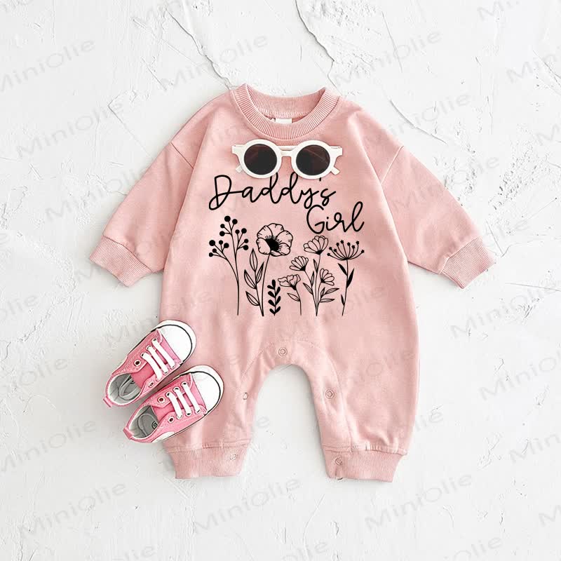 DADDY'S GIRL Baby Flower Print Pink Romper - Pink - 2-3T - image 1