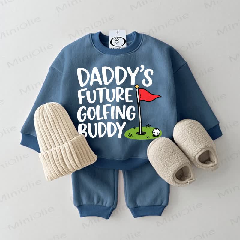 DADDY'S FUTURE GOLFING BUDDY Baby Blue Sweatshirt 2-piece Set - Blue - 2-3T - image 1
