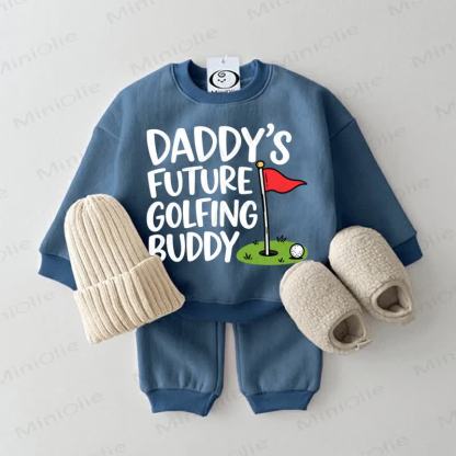 DADDY'S FUTURE GOLFING BUDDY Baby Blue Sweatshirt 2-piece Set - Blue - 2-3T - image 1
