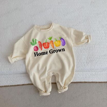 HOME GROWN Baby Vegetable Beige Romper - Beige - 2-3T - image 1