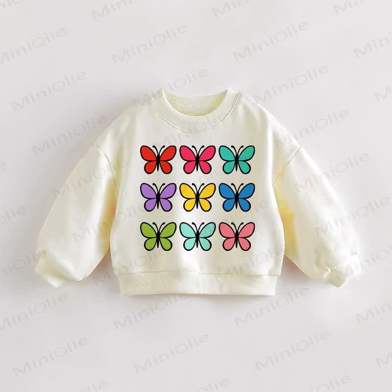 Baby Toddler Nine Butterflies Cream Sweatshirt - Cream - 3-5T - image 1