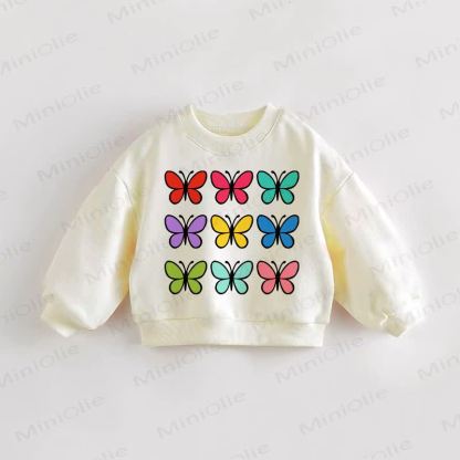 Baby Toddler Nine Butterflies Cream Sweatshirt - Cream - 3-5T - image 1