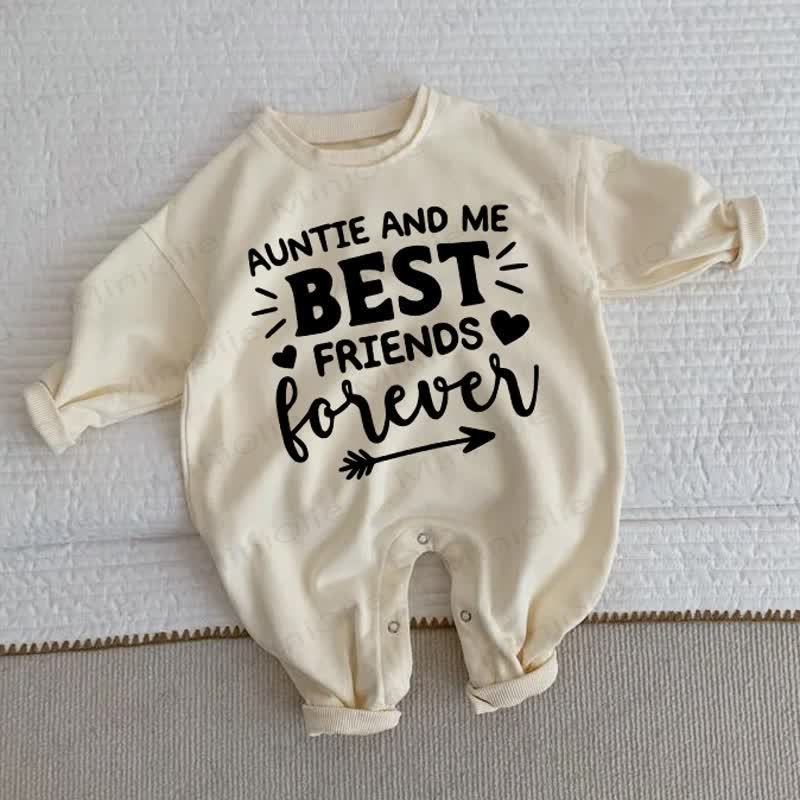 AUNTIE AND ME BEST FRIENDS FOREVER Baby Toddler Heart Beige Romper - Beige - 2-3T - image 1