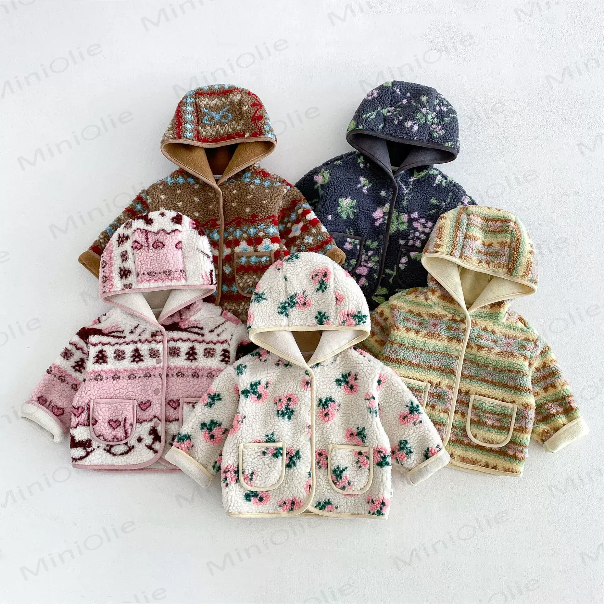 Baby Toddler Girl Floral Fleece Hooded Jacket - image 1