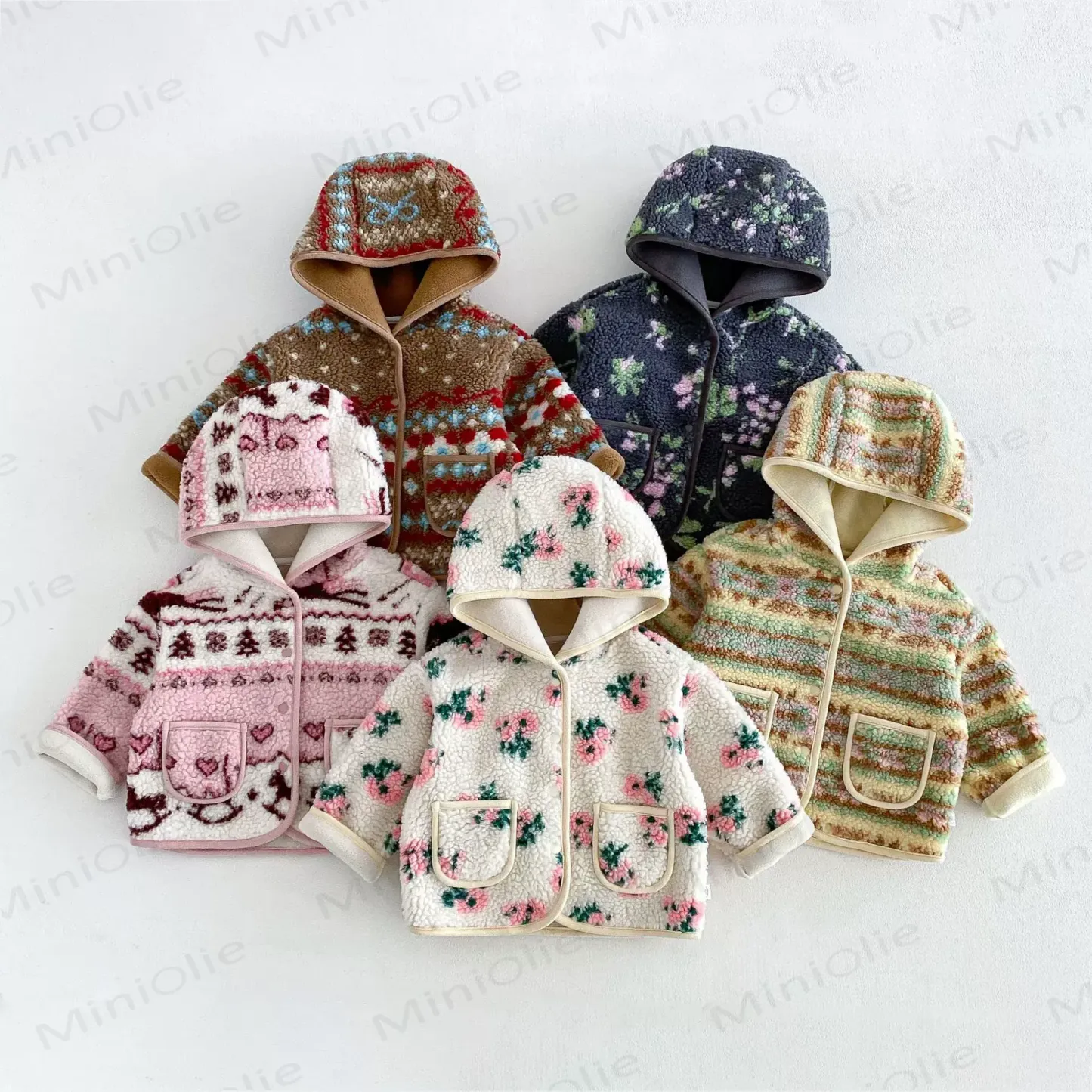 Baby Toddler Girl Floral Fleece Hooded Jacket - image 1