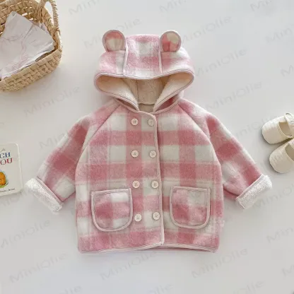 Baby Toddler Pink Fleece Lined Hooded Coat - Pink - 6-7T - image 1