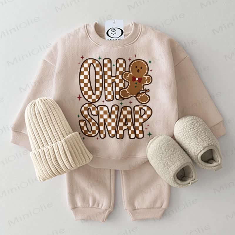 OH SNAP Baby Gingerbread Sweatshirt 2-piece Set - Beige - 2-3T - image 1