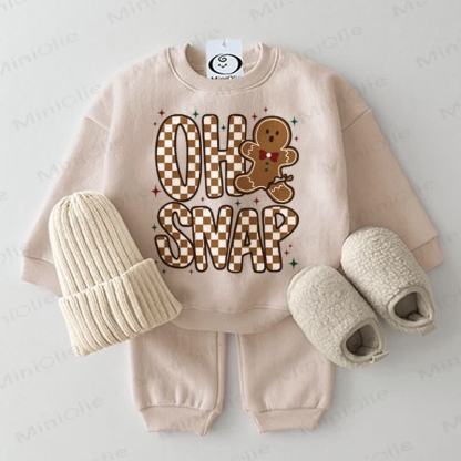 OH SNAP Baby Gingerbread Sweatshirt 2-piece Set - Beige - 2-3T - image 1