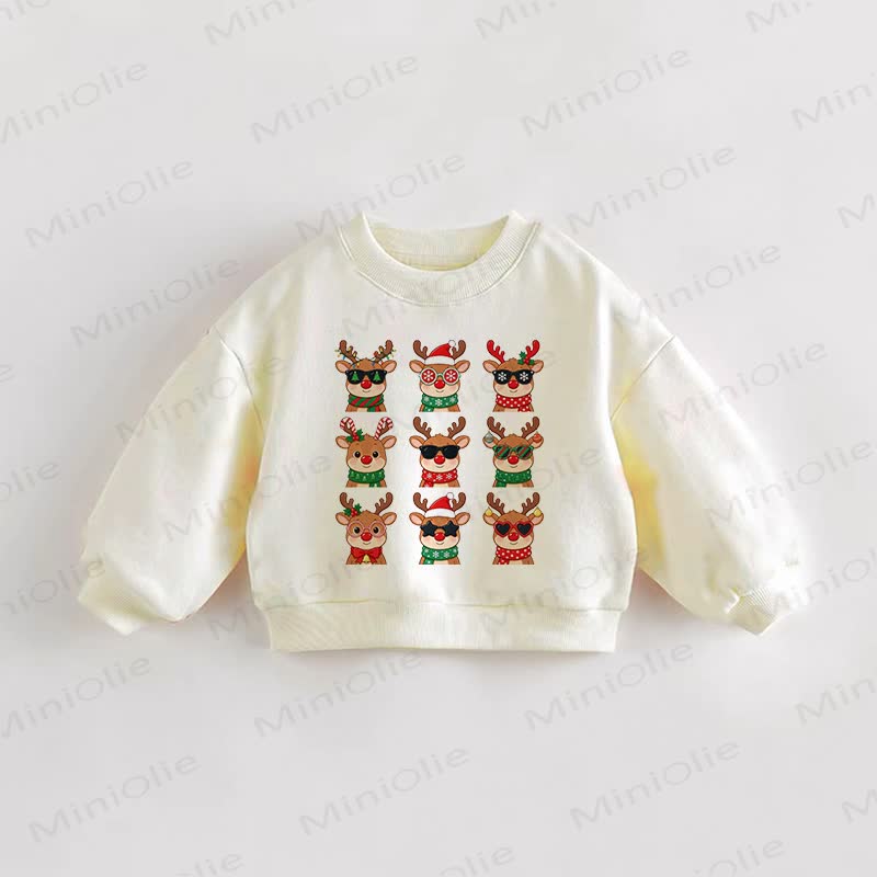 Baby Toddler Christmas Deer Cream Sweatshirt - Cream - 3-5T - image 1