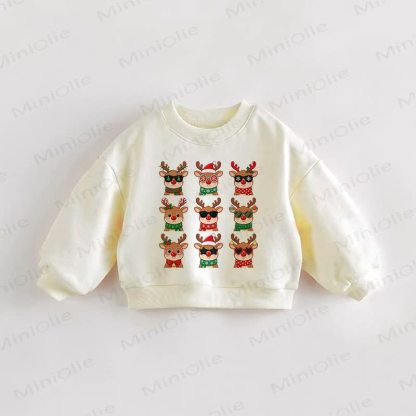Baby Toddler Christmas Deer Cream Sweatshirt - Cream - 3-5T - image 1