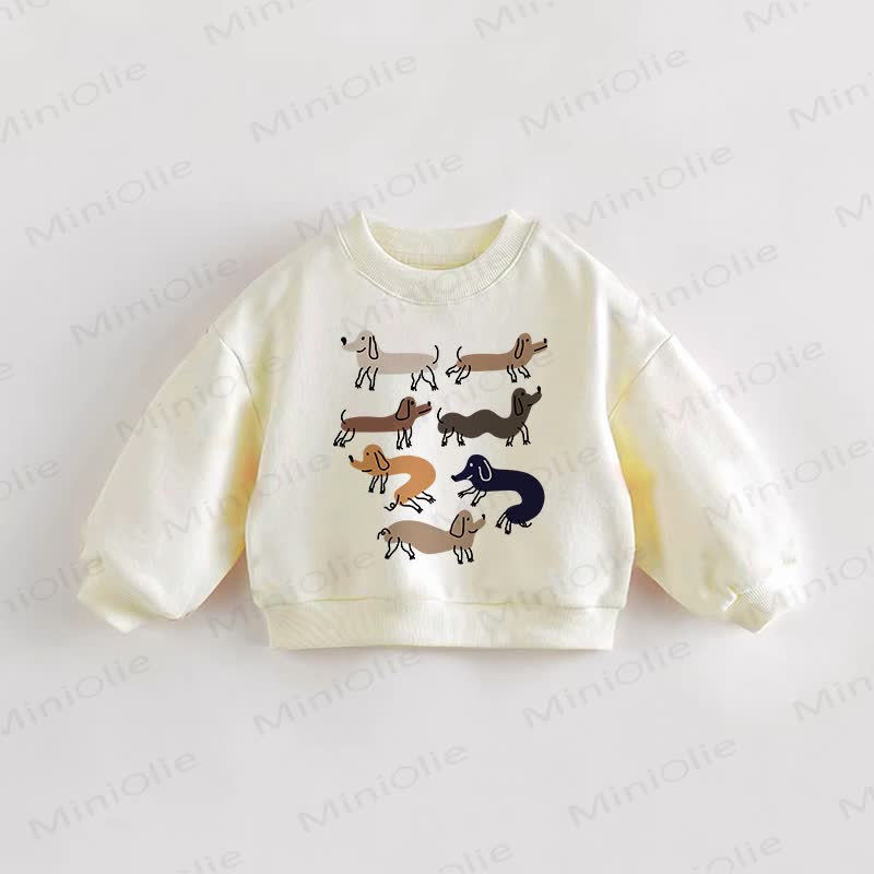 Baby Toddler Dachshund Cream Sweatshirt - Cream - 3-5T - image 1