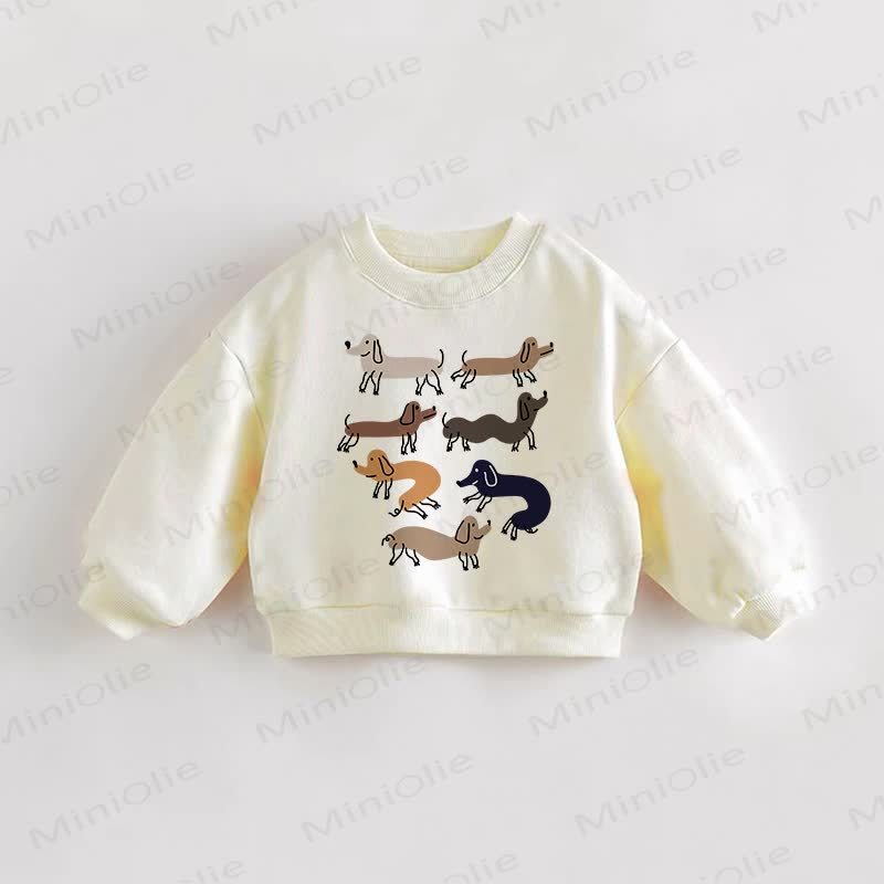 Baby Toddler Dachshund Cream Sweatshirt - Cream - 3-5T - image 1