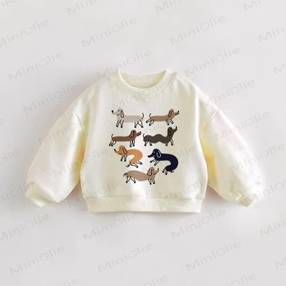 Baby Toddler Dachshund Cream Sweatshirt - Cream - 3-5T - image 1